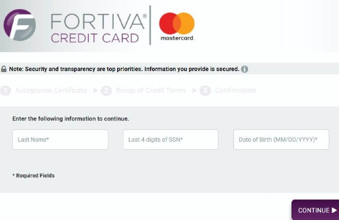 Fortiva Credit Card payment